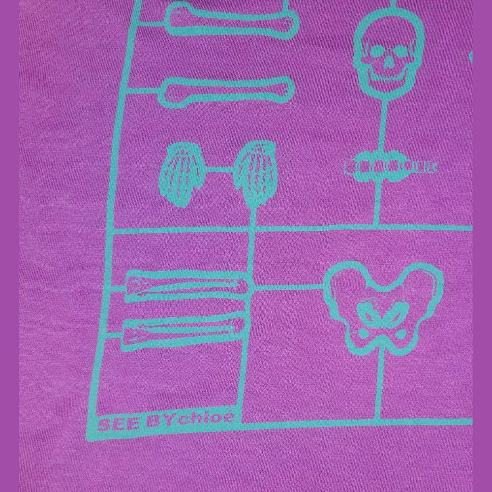 SEE BY CHLOE - RARE Purple Skeleton Shirt - Small - Picture 4 of 6